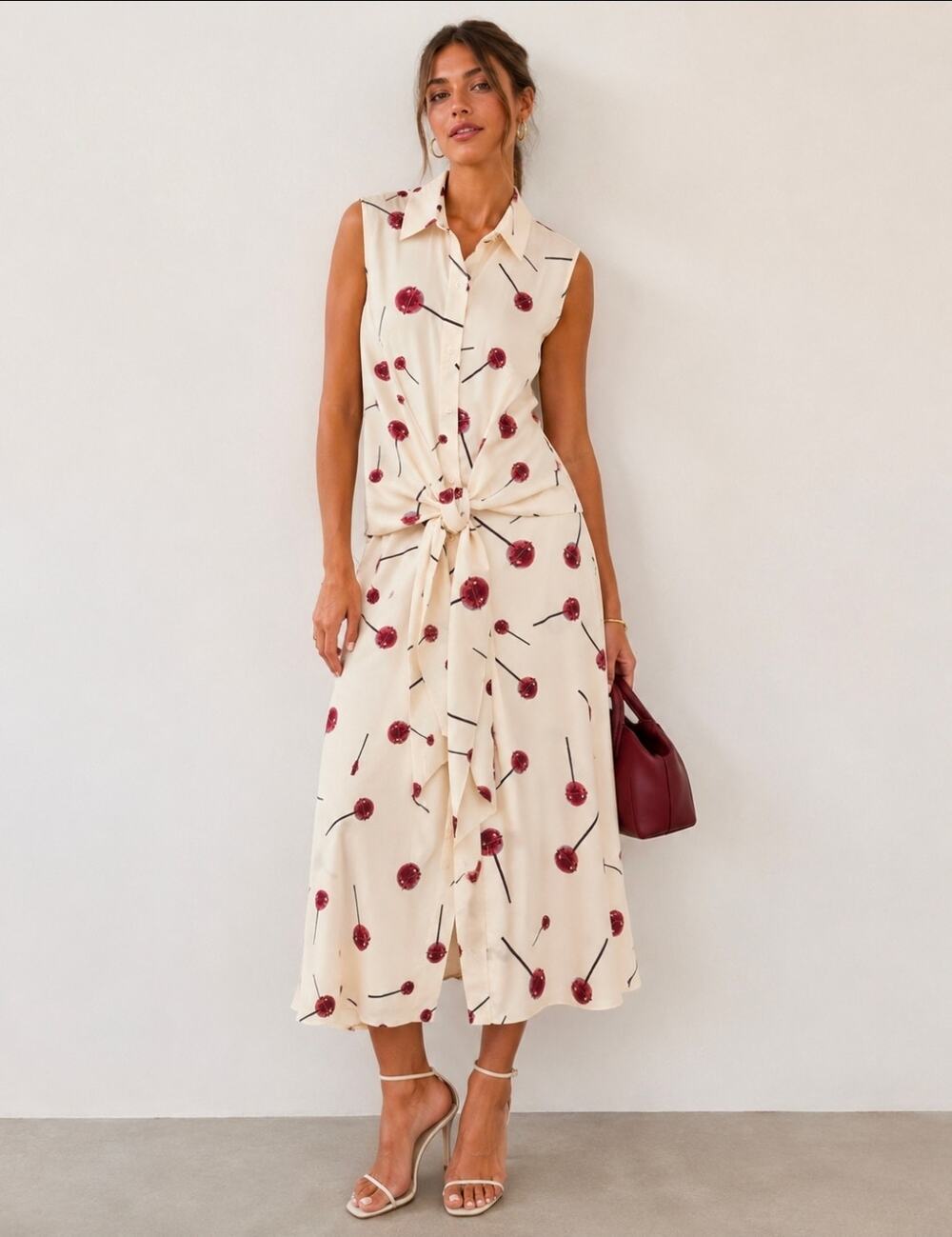 ZARA ZW Collection Sleeveless Poplin Lollipop Shirt Dress. Size L. 100% Cotton